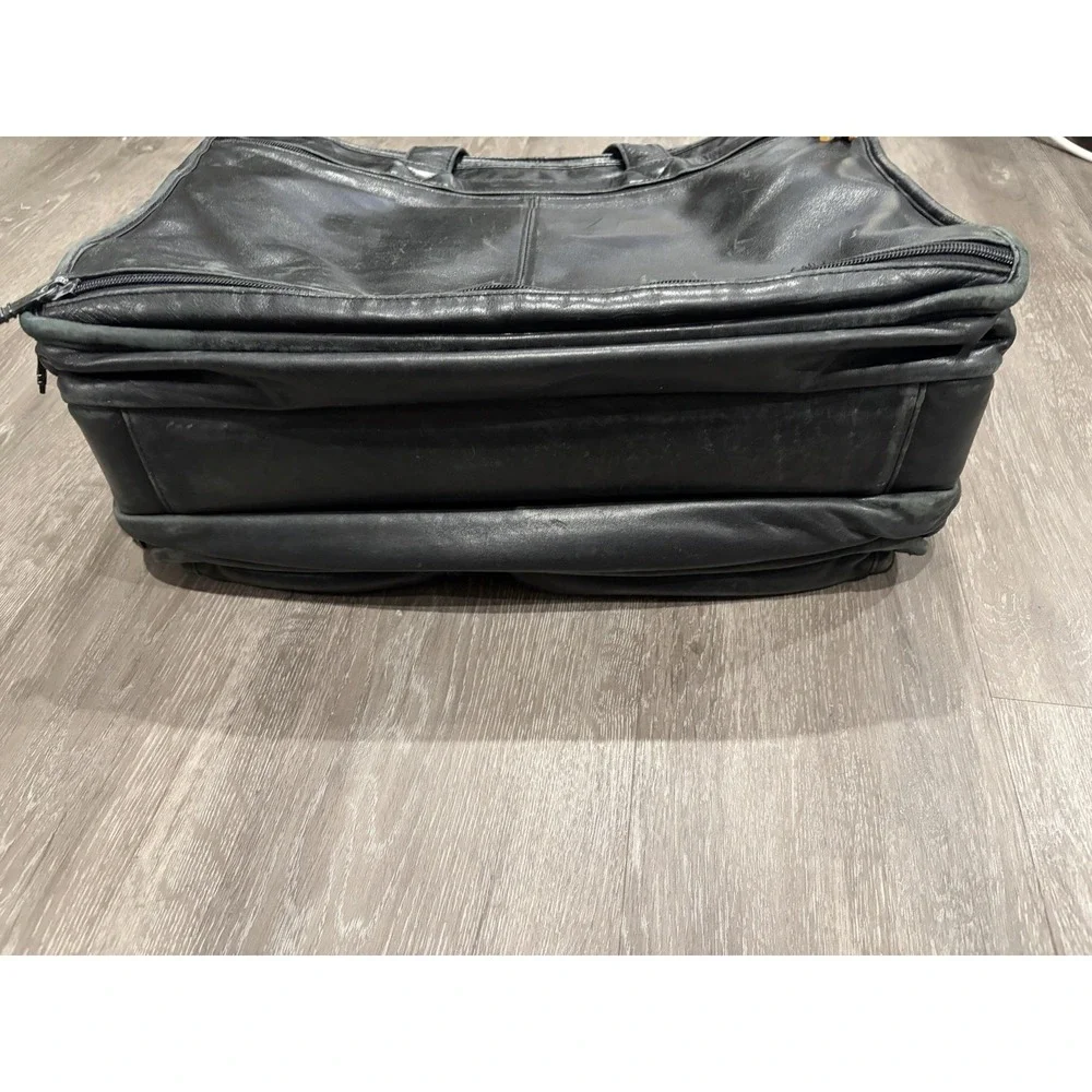 TUMI Alpha Leather Laptop Briefcase - 9674D3 - Black Travel Bag